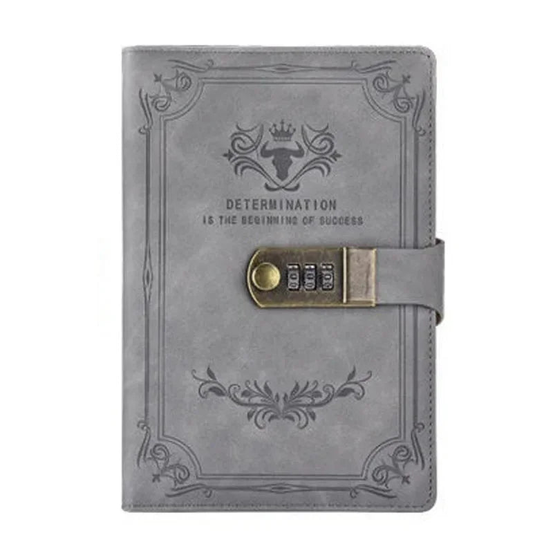 A5 200 Pages Retro Password Book with Lock Diary Thickened Creative Hand Ledger Student Notepad Stationery Notebook Binder