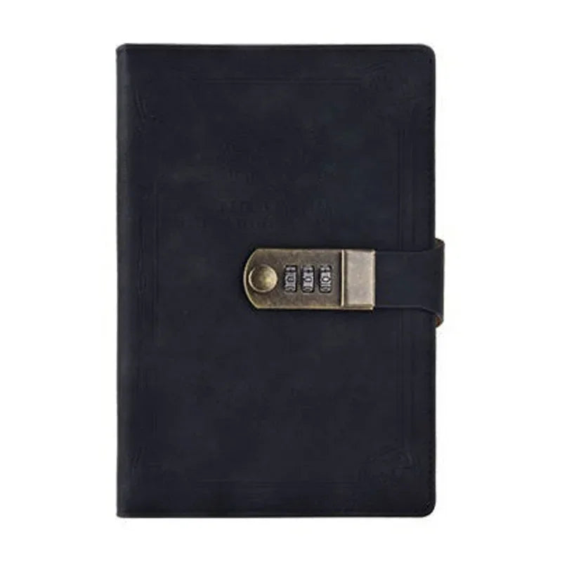 A5 200 Pages Retro Password Book with Lock Diary Thickened Creative Hand Ledger Student Notepad Stationery Notebook Binder