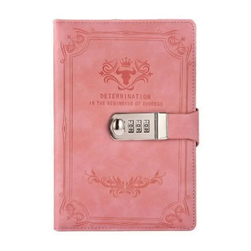 A5 200 Pages Retro Password Book with Lock Diary Thickened Creative Hand Ledger Student Notepad Stationery Notebook Binder